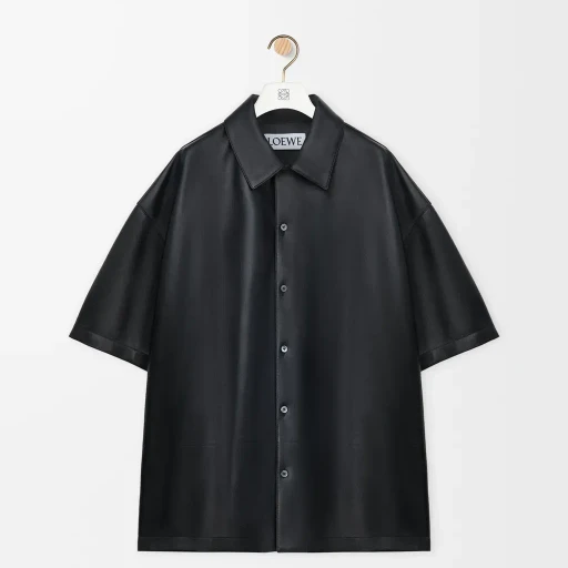 Short Sleeve Shirt In Nappa Lambskin