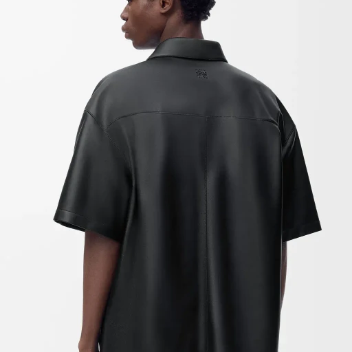 Short Sleeve Shirt In Nappa Lambskin