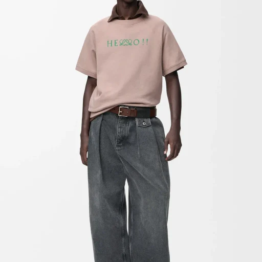 Short Sleeve Sweatshirt In Cotton