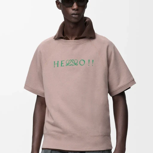 Short Sleeve Sweatshirt In Cotton