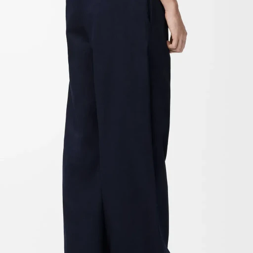 Wide Leg Trousers In Cotton