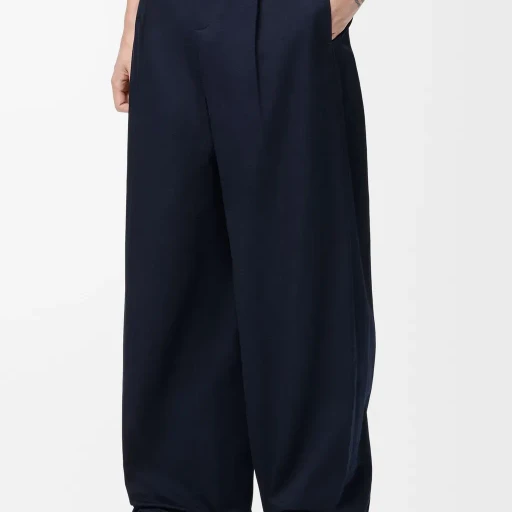 Wide Leg Trousers In Cotton