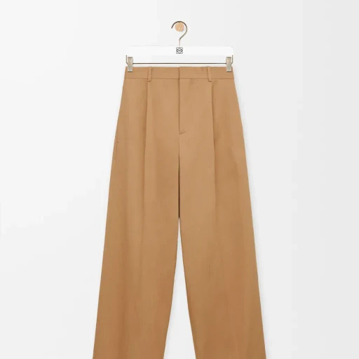 Wide Leg Trousers In Cotton