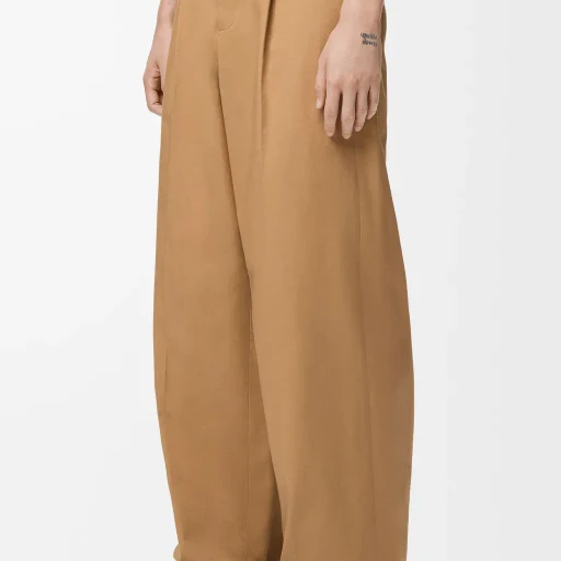 Wide Leg Trousers In Cotton