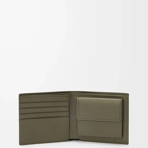 Bifold Coin Wallet In Soft Grained Calfskin