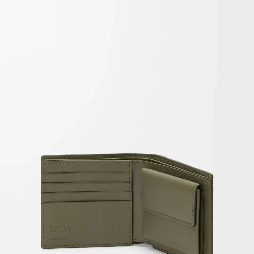 Bifold Coin Wallet In Soft Grained Calfskin