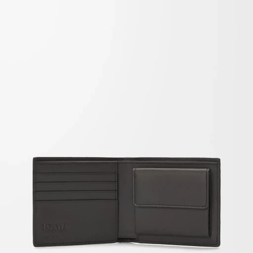 Bifold Coin Wallet In Textured Classic Calfskin