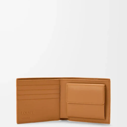 Puzzle Bifold Coin Wallet In Supple Grained Calfskin