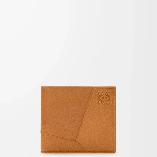 Puzzle Bifold Coin Wallet In Supple Grained Calfskin