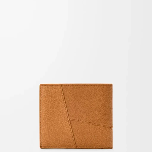 Puzzle Bifold Coin Wallet In Supple Grained Calfskin
