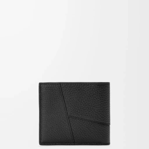 Puzzle Bifold Wallet In Supple Grained Calfskin
