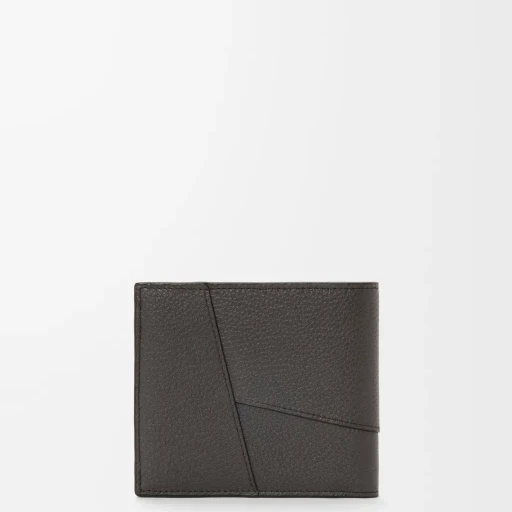 Puzzle Bifold Wallet In Supple Grained Calfskin
