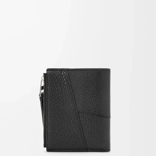 Puzzle Slim Compact Wallet In Supple Grained Calfskin