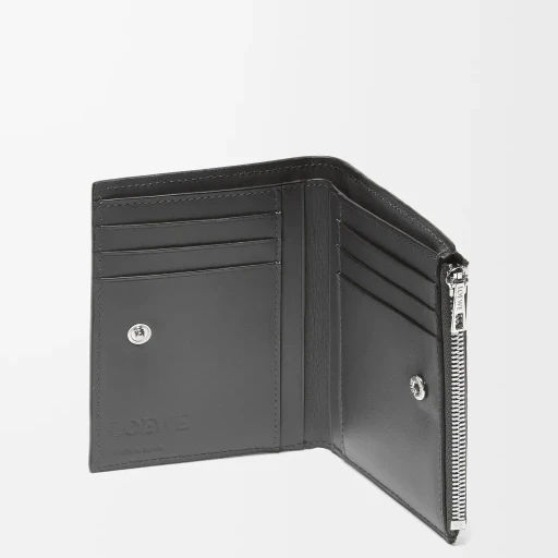 Slim Compact Wallet In Soft Grained Calfskin