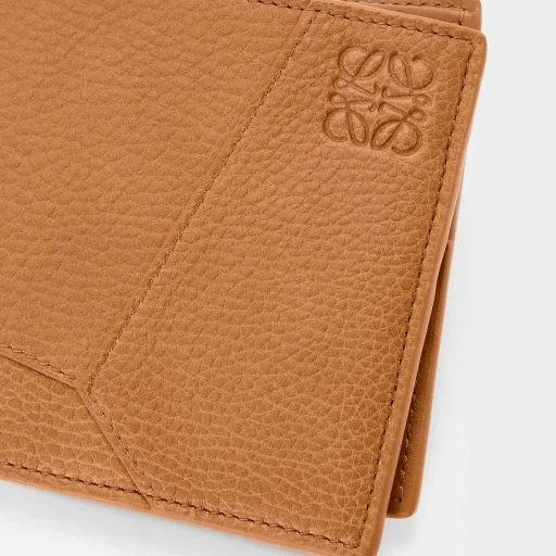 Puzzle Bifold Wallet In Supple Grained Calfskin