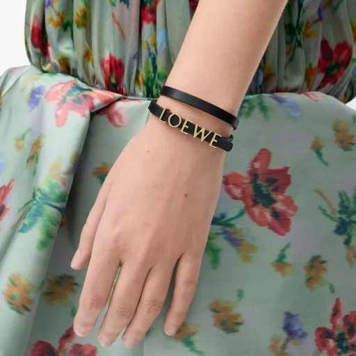 Double Wrap Loewe Bracelet In Calfskin
