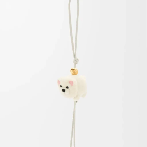Chow Chow Charm In Felt And Calfskin