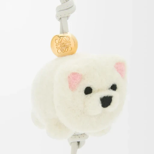 Chow Chow Charm In Felt And Calfskin