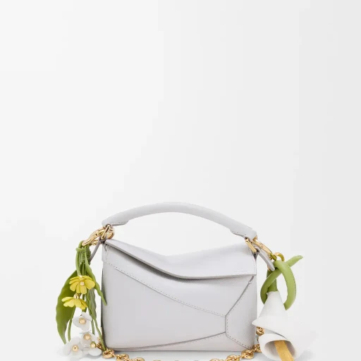 Strawberry Flower Charm In Classic Calfskin