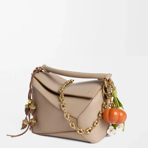 Strawberry Flower Charm In Classic Calfskin