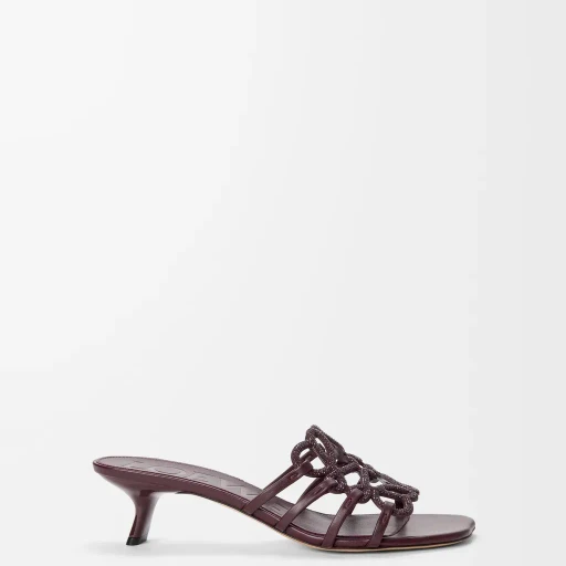 Petal Anagram Slide In Rhinestone-Embellished Suede