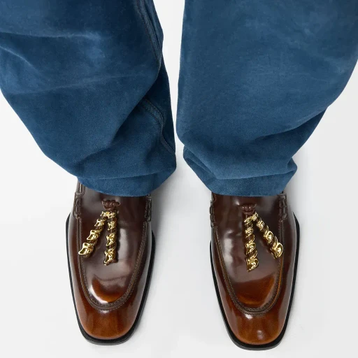 Edge Loafer Mule In Brushed-Off Calfskin