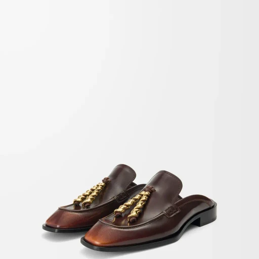 Edge Loafer Mule In Brushed-Off Calfskin