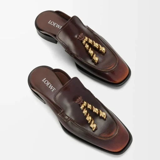 Edge Loafer Mule In Brushed-Off Calfskin