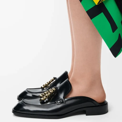 Edge Loafer Mule In Brushed Calfskin