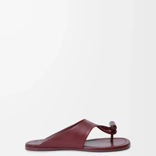Toggle Flat Sandal In Shiny Smoot Calfskin