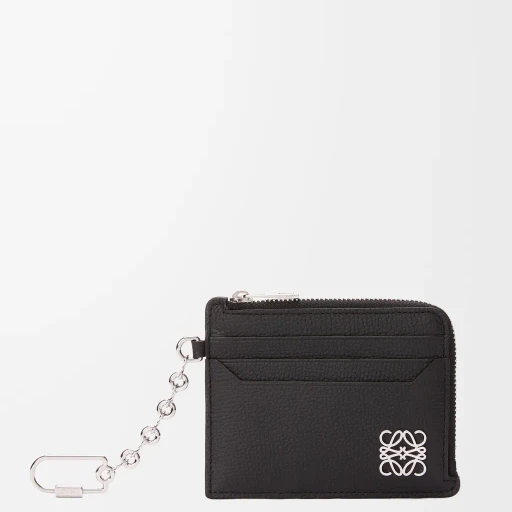 Anagram Square Coin Cardholder In Pebble Grained Calfskin