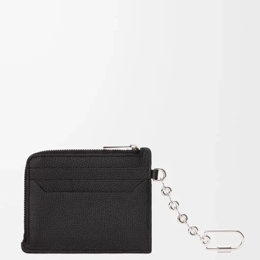 Anagram Square Coin Cardholder In Pebble Grained Calfskin