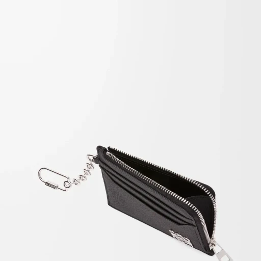 Anagram Square Coin Cardholder In Pebble Grained Calfskin