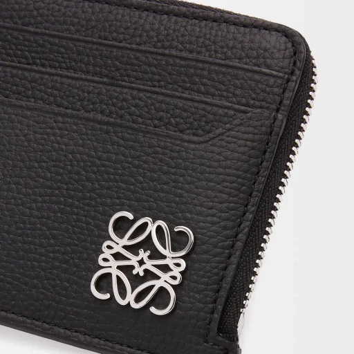 Anagram Square Coin Cardholder In Pebble Grained Calfskin
