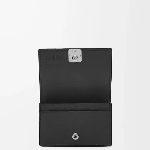 Anagram Business Cardholder In Pebble Grained Calfskin