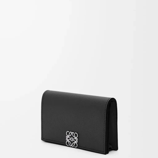 Anagram Business Cardholder In Pebble Grained Calfskin