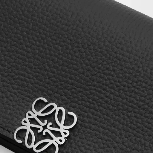 Anagram Business Cardholder In Pebble Grained Calfskin