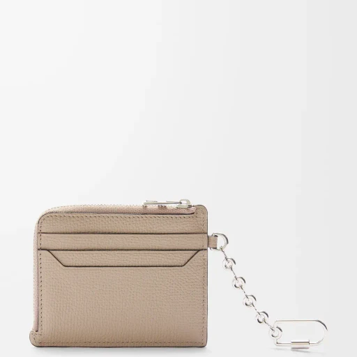 Anagram Square Coin Cardholder In Pebble Grained Calfskin