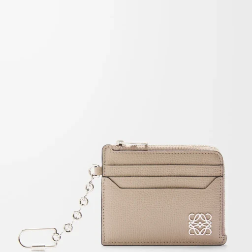 Anagram Square Coin Cardholder In Pebble Grained Calfskin