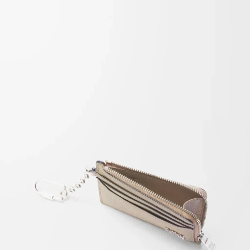 Anagram Square Coin Cardholder In Pebble Grained Calfskin