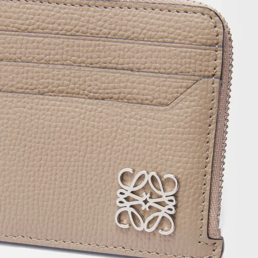 Anagram Square Coin Cardholder In Pebble Grained Calfskin