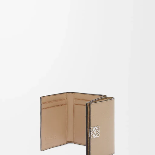 Anagram Trifold Wallet In Pebble Grained Calfskin