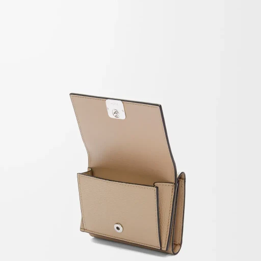Anagram Trifold Wallet In Pebble Grained Calfskin