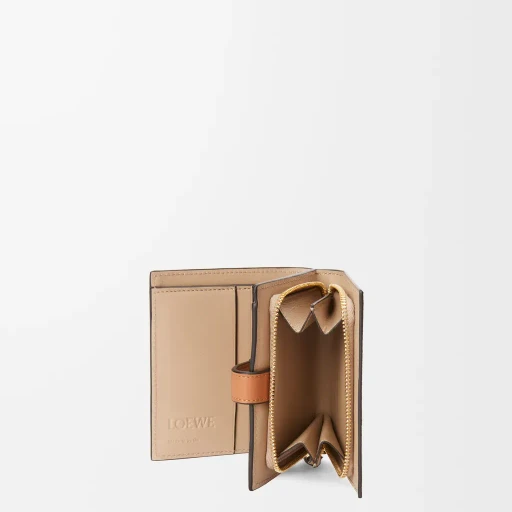 Compact Zip Wallet In Soft Grained Calfskin