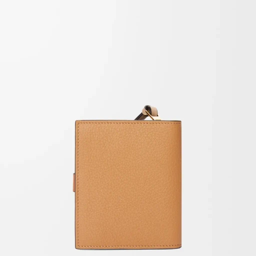 Compact Zip Wallet In Soft Grained Calfskin