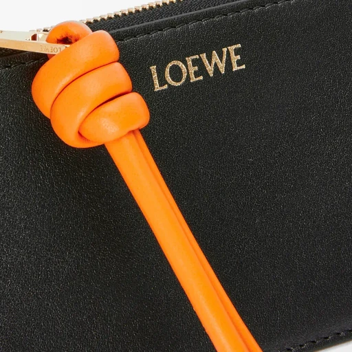 Knot Coin Cardholder In Shiny Nappa Calfskin