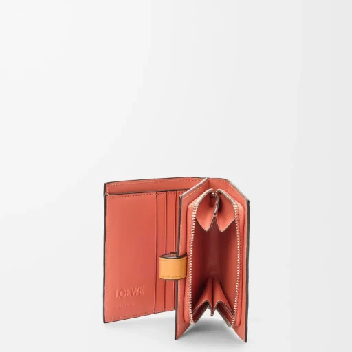 Compact Zip Wallet In Soft Grained Calfskin