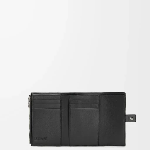 Small Vertical Wallet In Soft Grained Calfskin