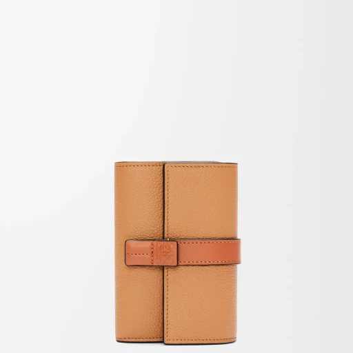 Small Vertical Wallet In Soft Grained Calfskin