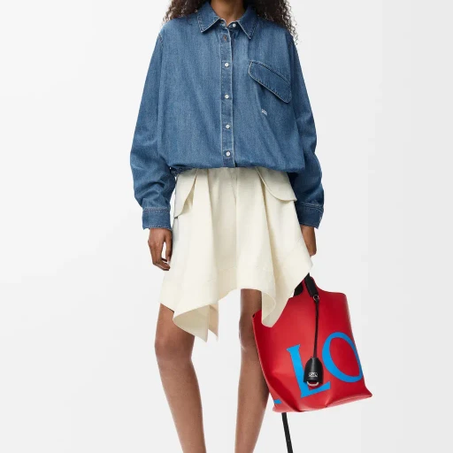 Belted Shirt In Denim